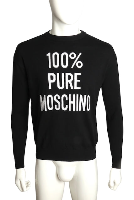 MOSCHINO COUTURE- NWT 2023 Black & White Wool Sweater, Size Small