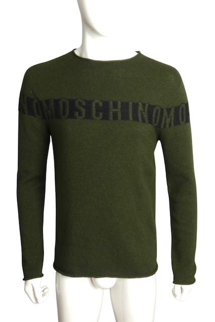 MOSCHINO COUTURE- Green Wool Blend Sweater, Size Large