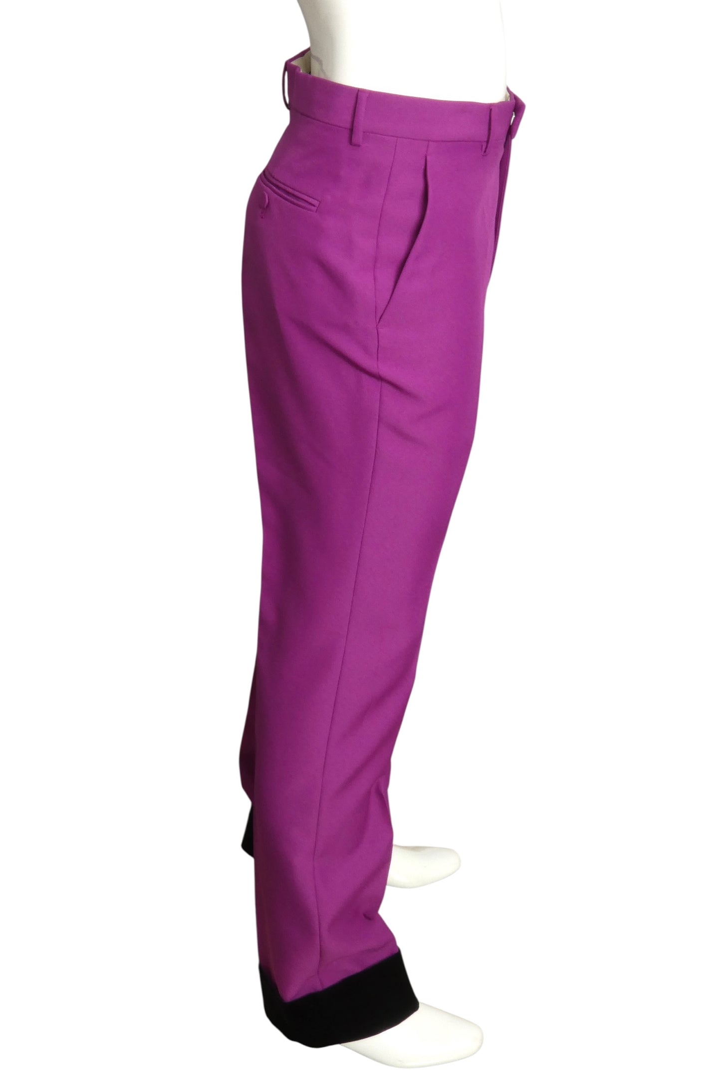 GUCCI- NWT 2022 Purple Wool & Velvet Trousers, Waist 34