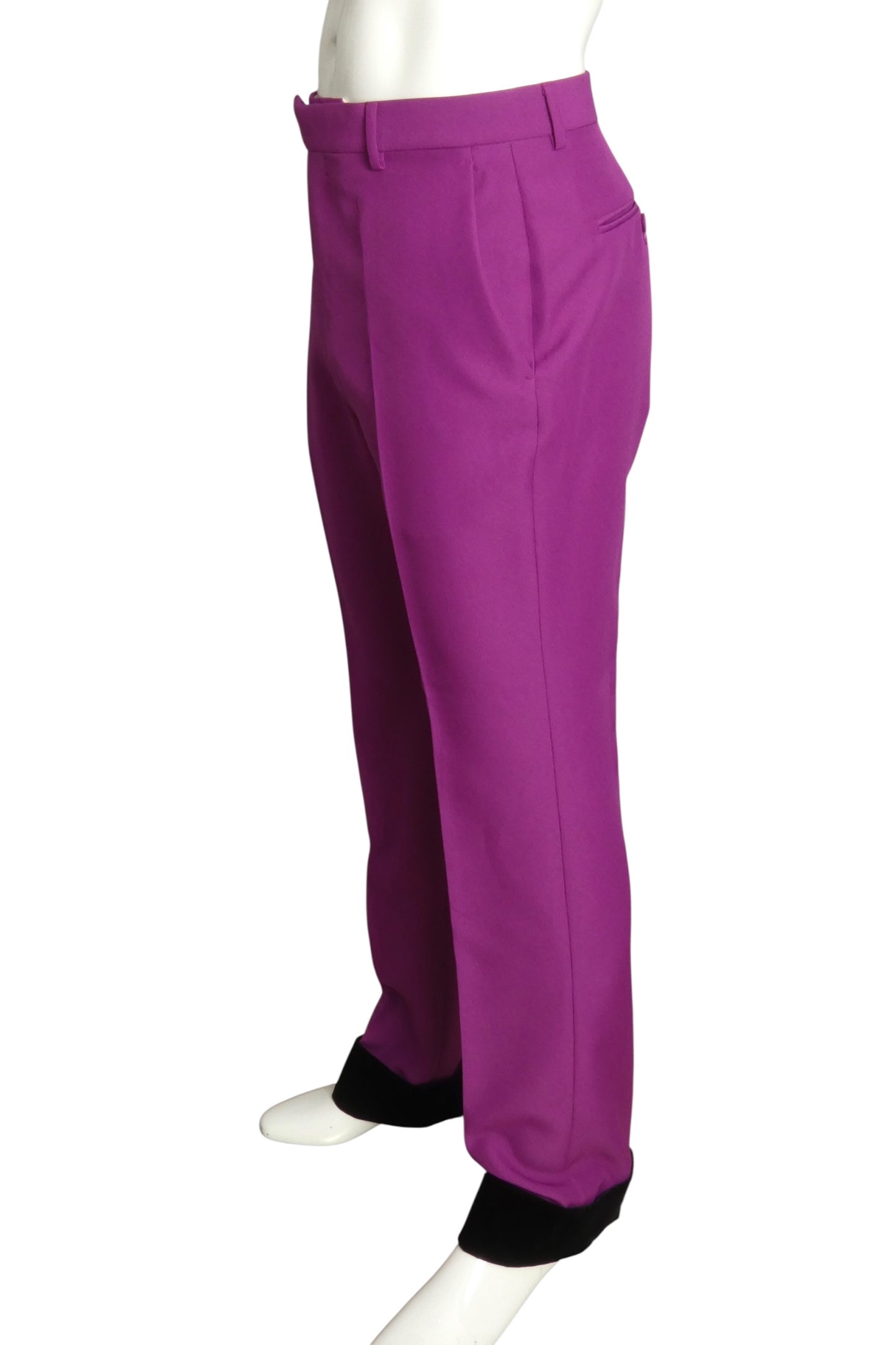 GUCCI- NWT 2022 Purple Wool & Velvet Trousers, Waist 34