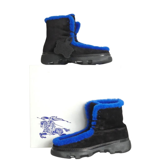 BURBERRY- 2023 Black Shearling Suede Boots, Multiple Sizes Available