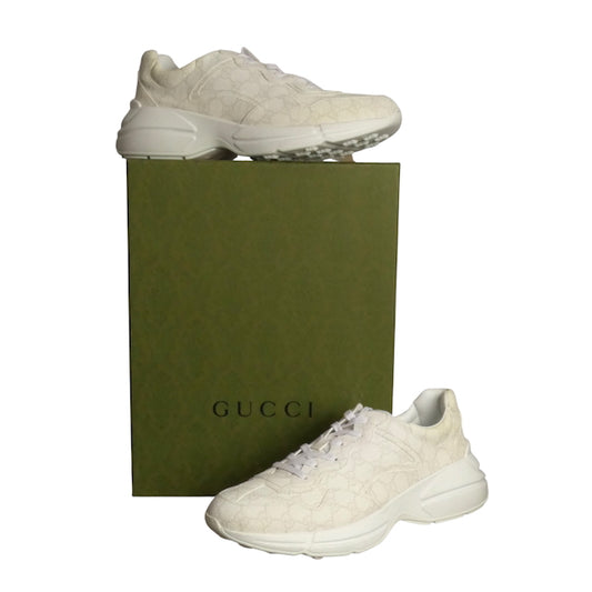 GUCCI- NIB 2023 White GG Rhyton Sneakers, Multiple Sizes Available