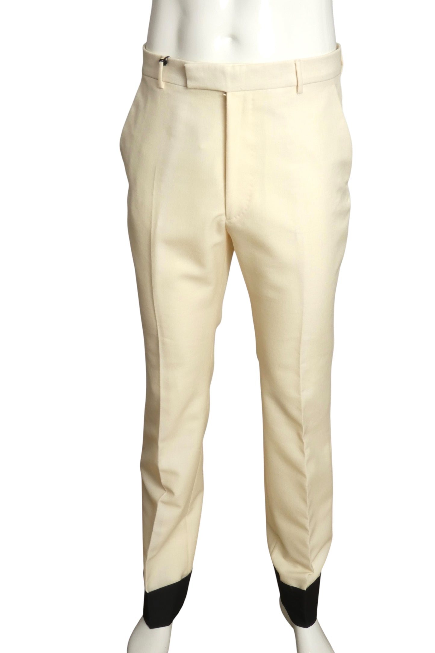 GUCCI- NWT 2022 Ivory Wool & Velvet Trousers, Waist 32