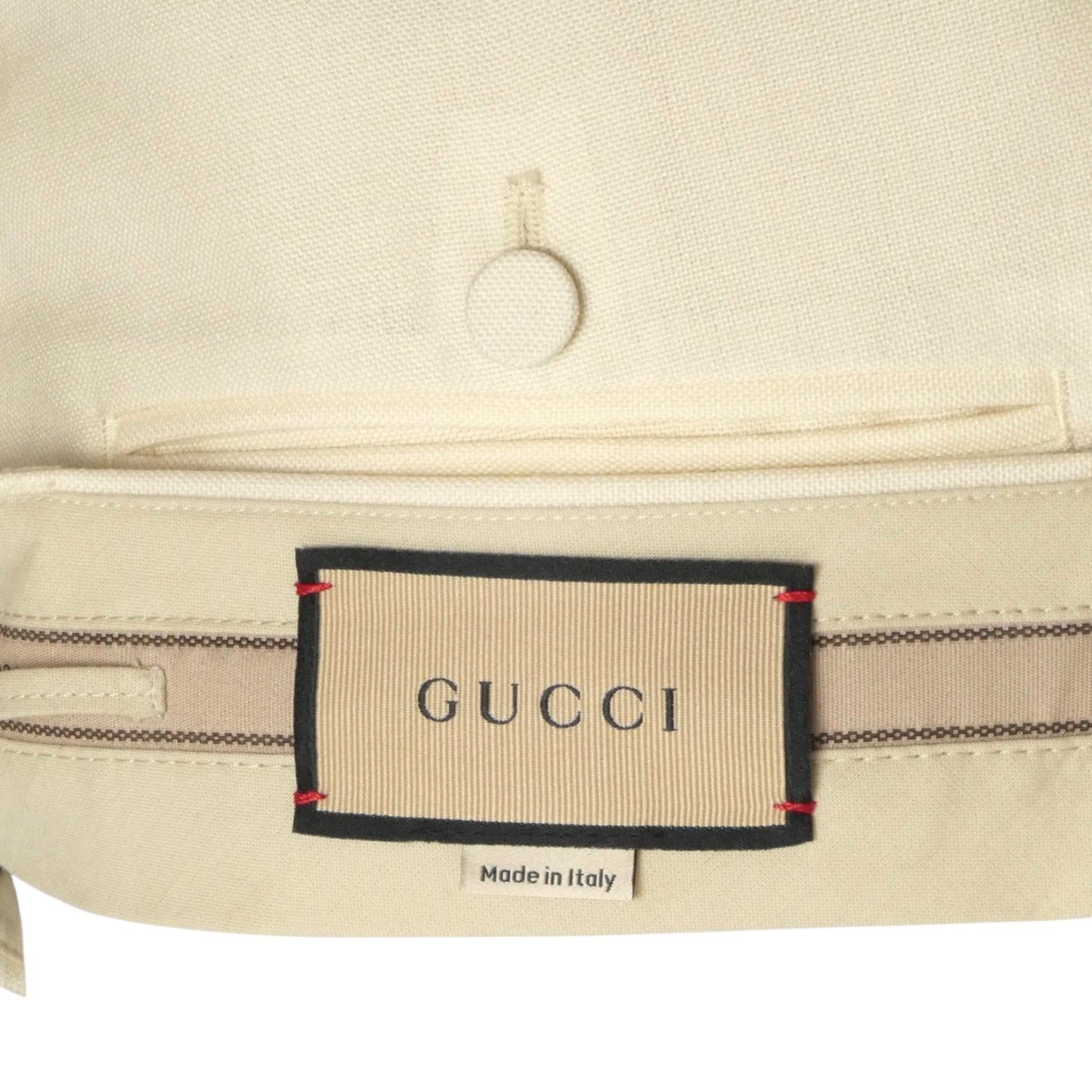 GUCCI- NWT 2022 Ivory Wool & Velvet Trousers, Waist 32