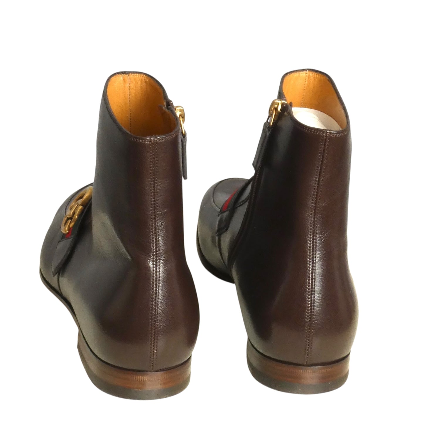 GUCCI- 2017 Brown Leather "Donnie" Ankle Boots, Size-11