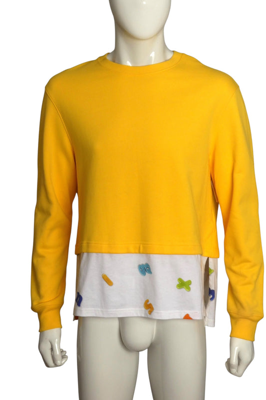 MOSCHINO COUTURE- 2020 Yellow Layered Sweatshirt, Size Medium