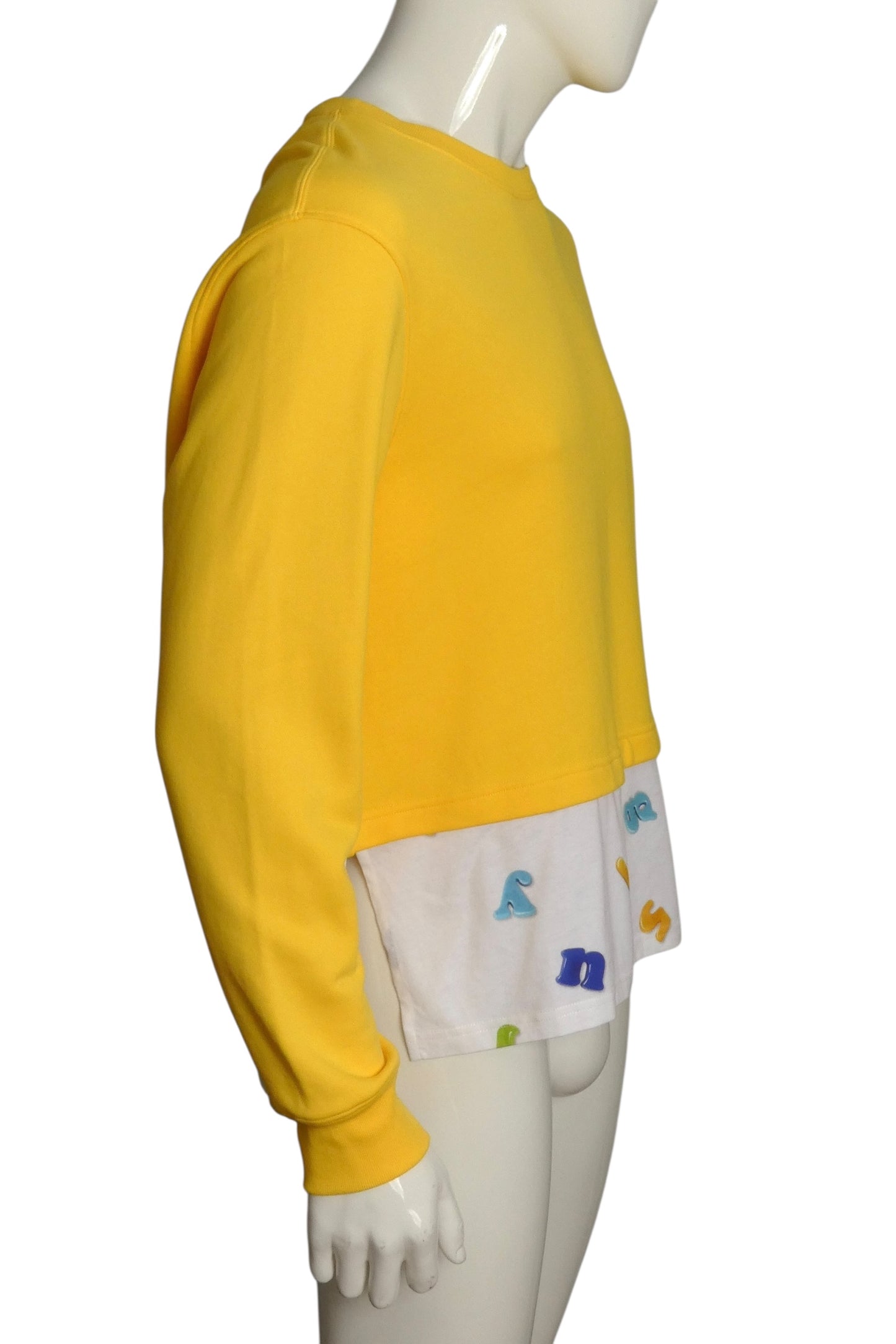 MOSCHINO COUTURE- 2020 Yellow Layered Sweatshirt, Size Medium