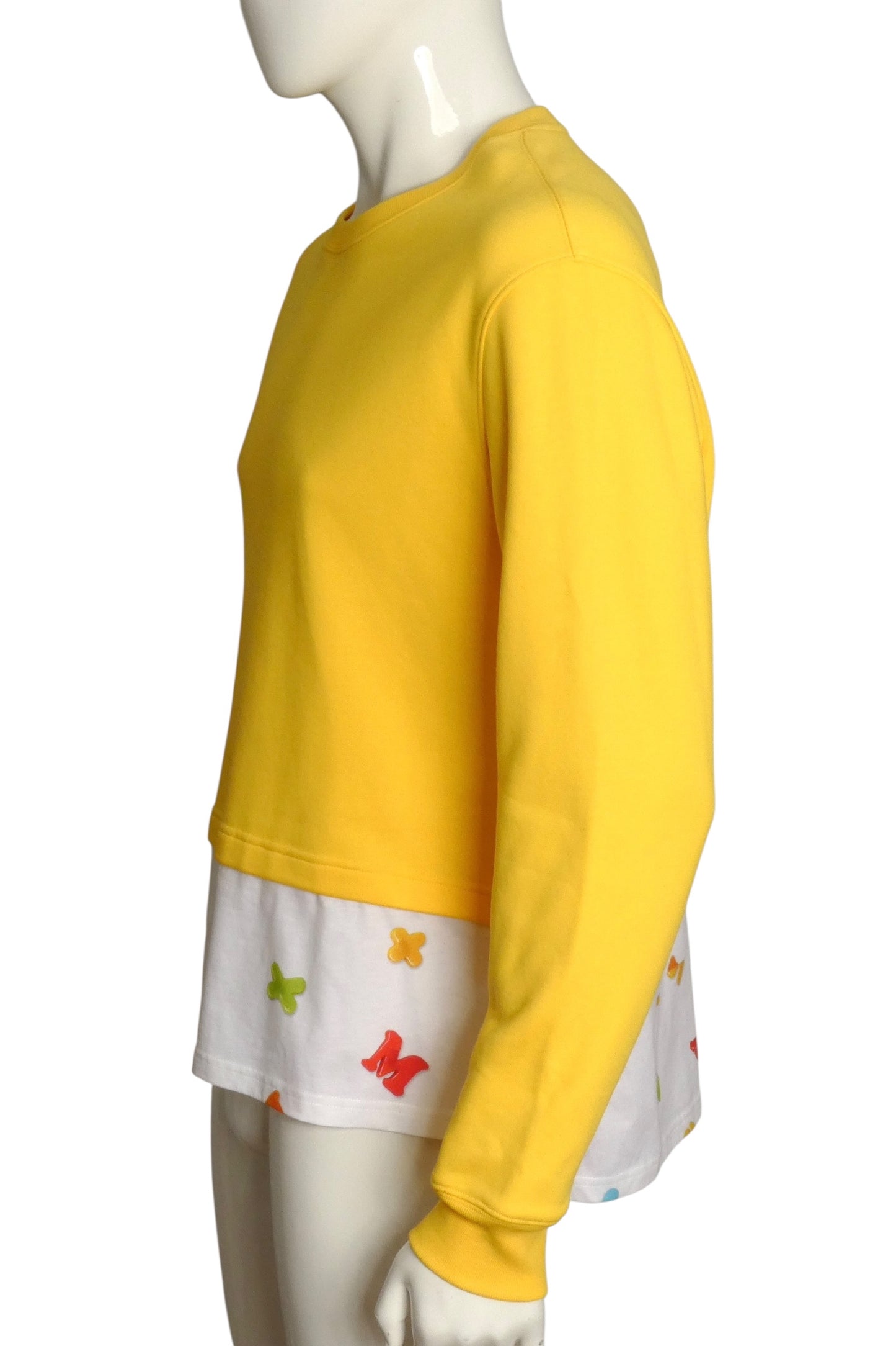 MOSCHINO COUTURE- 2020 Yellow Layered Sweatshirt, Size Medium