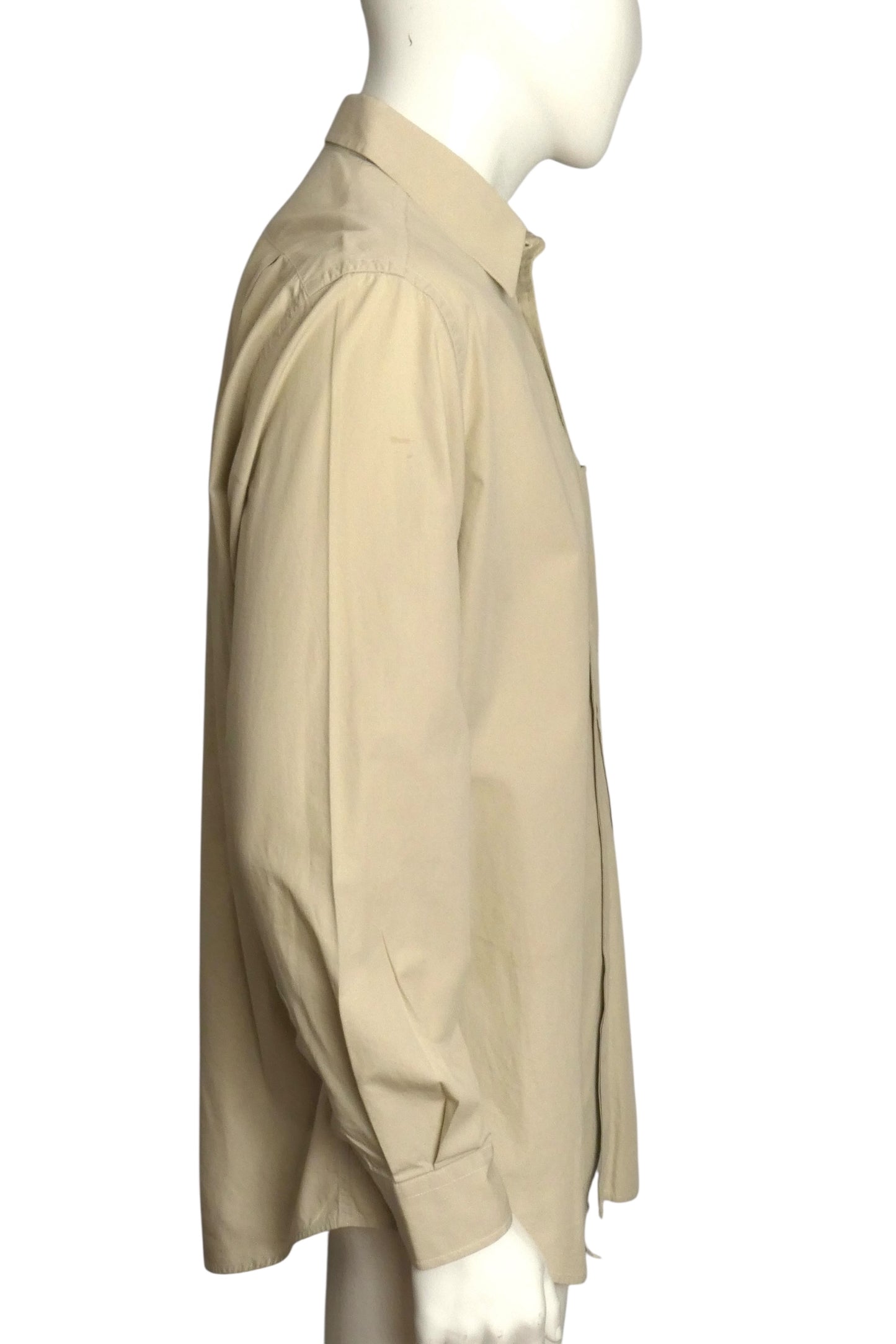 MOSCHINO- Tan Angled Placket Shirt, Size XL