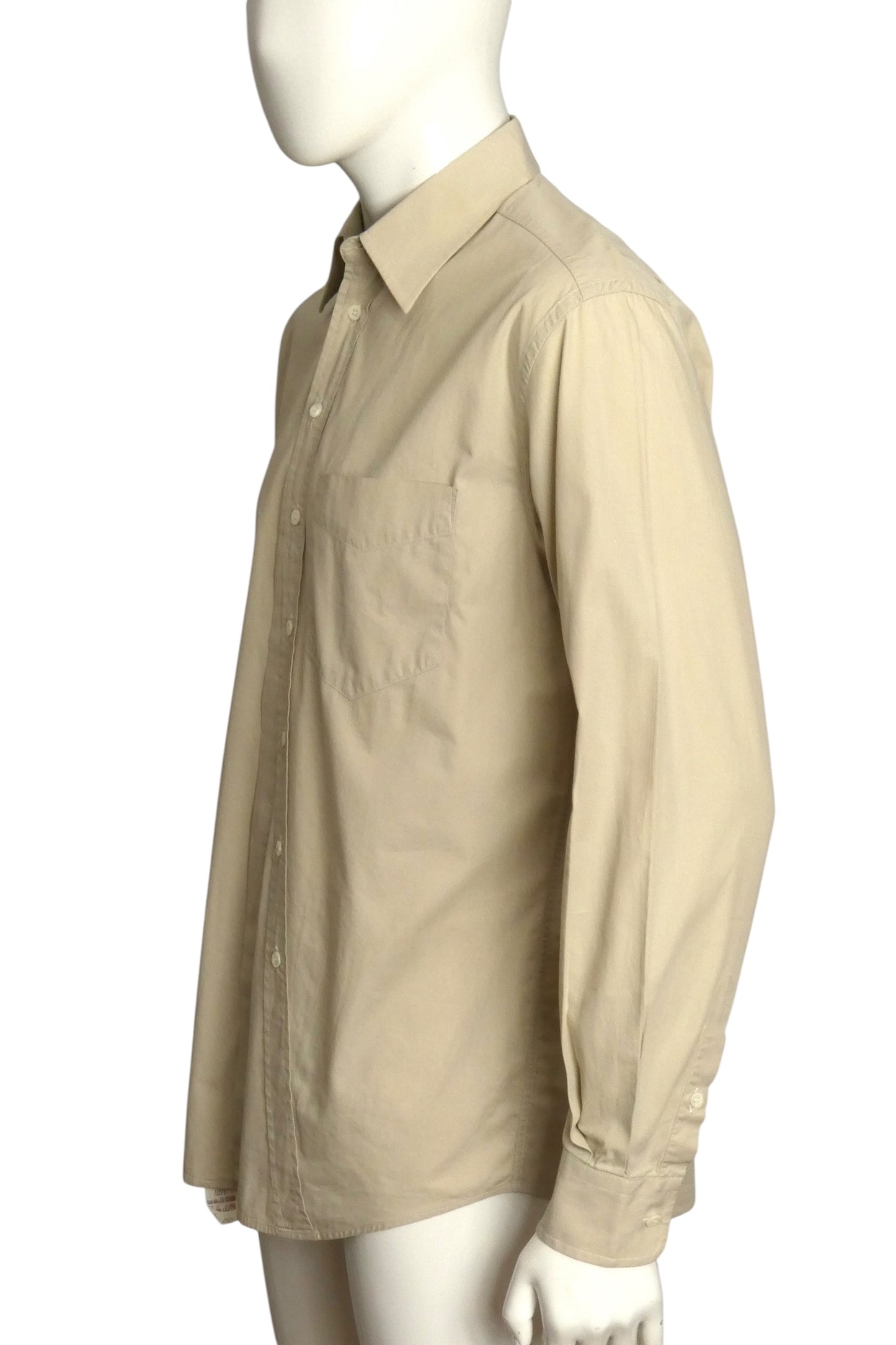 MOSCHINO- Tan Angled Placket Shirt, Size XL