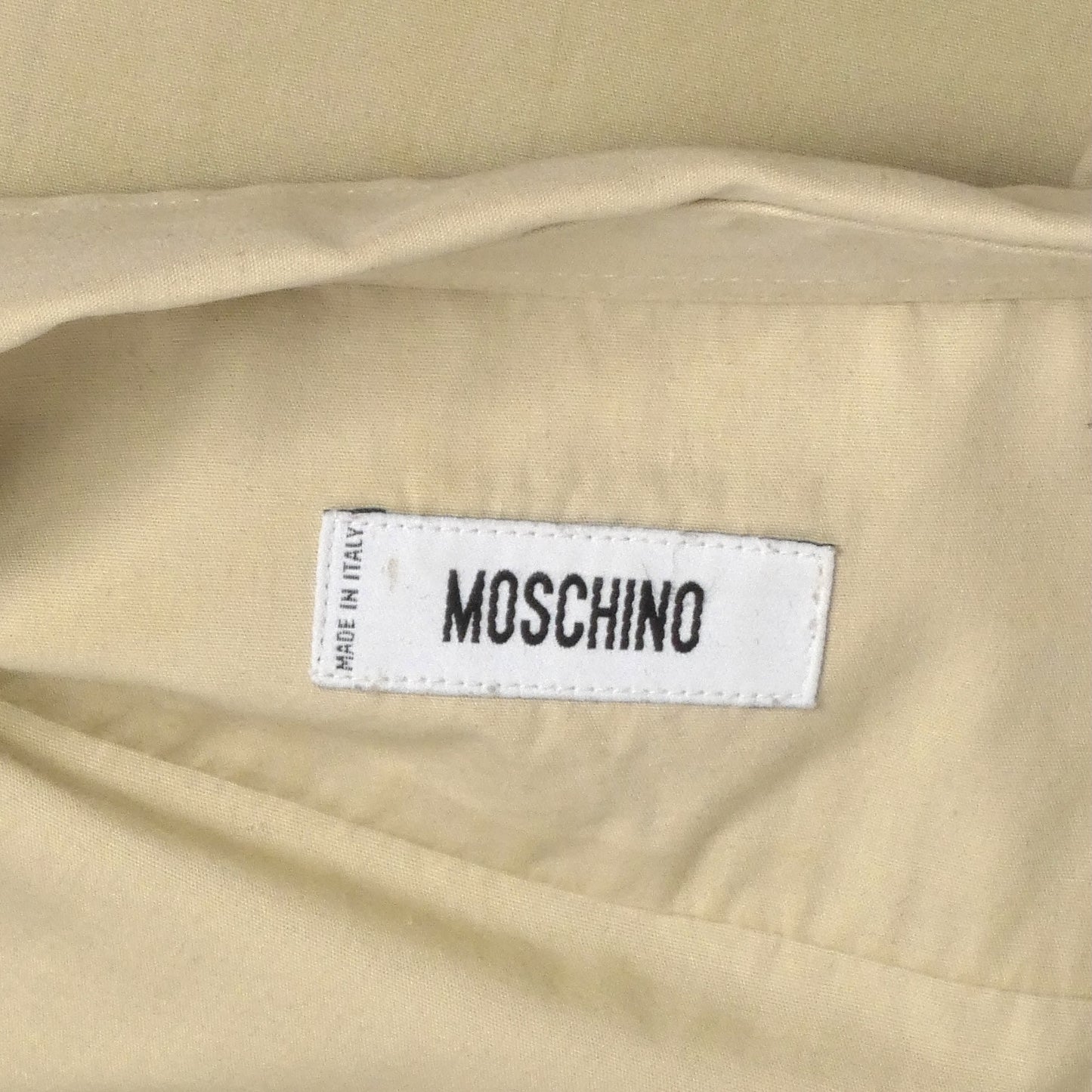 MOSCHINO- Tan Angled Placket Shirt, Size XL