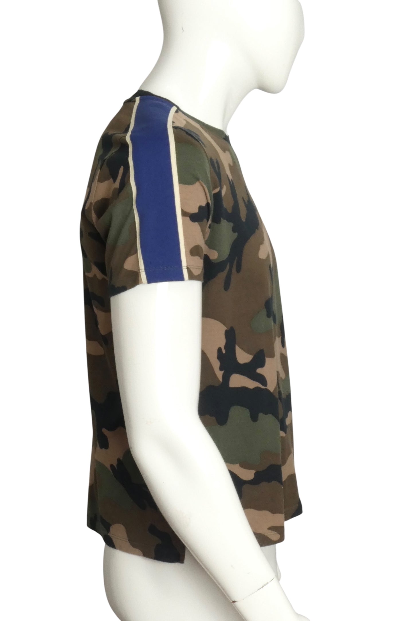 VALENTINO- Camo Print Cotton T-Shirt, Size Medium