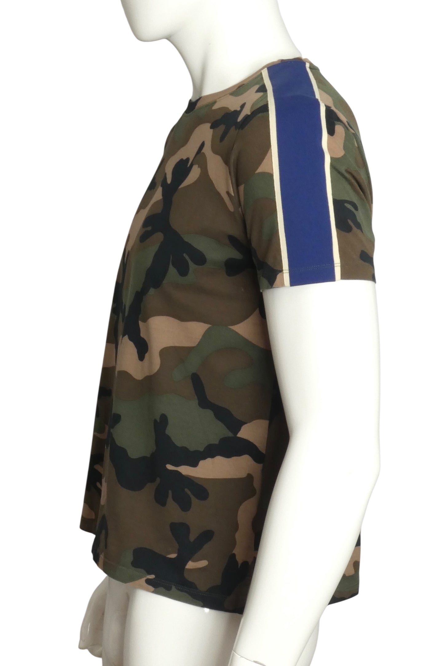 VALENTINO- Camo Print Cotton T-Shirt, Size Medium