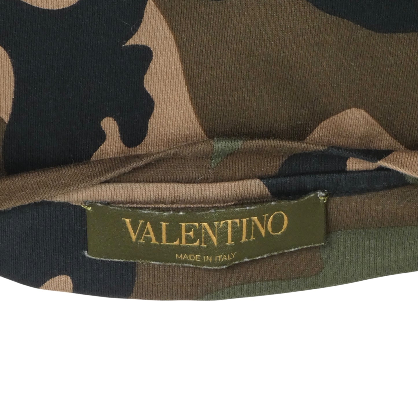 VALENTINO- Camo Print Cotton T-Shirt, Size Medium