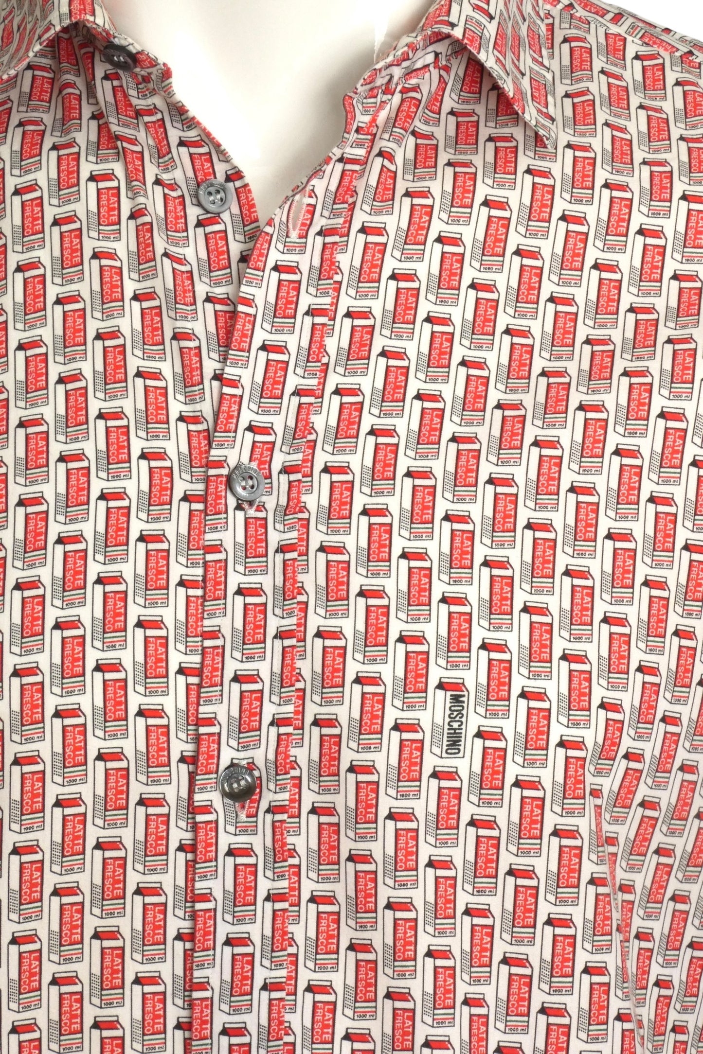 MOSCHINO JEANS- 1990s L/S Cotton Novelty Print Shirt, Size Large
