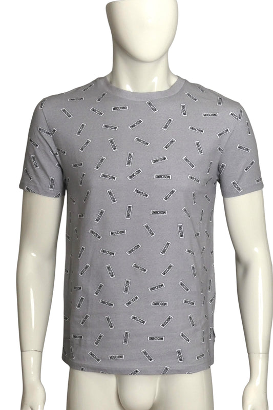 MOSCHINO UNDERWEAR-  NWT Grey Graphic Print T-Shirt, Size XS