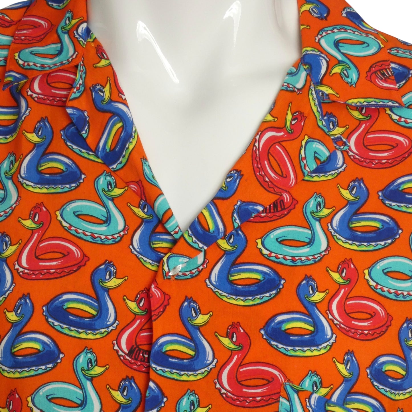 MOSCHINO- 1990s Pool Float S/S Camp Shirt, Size Large