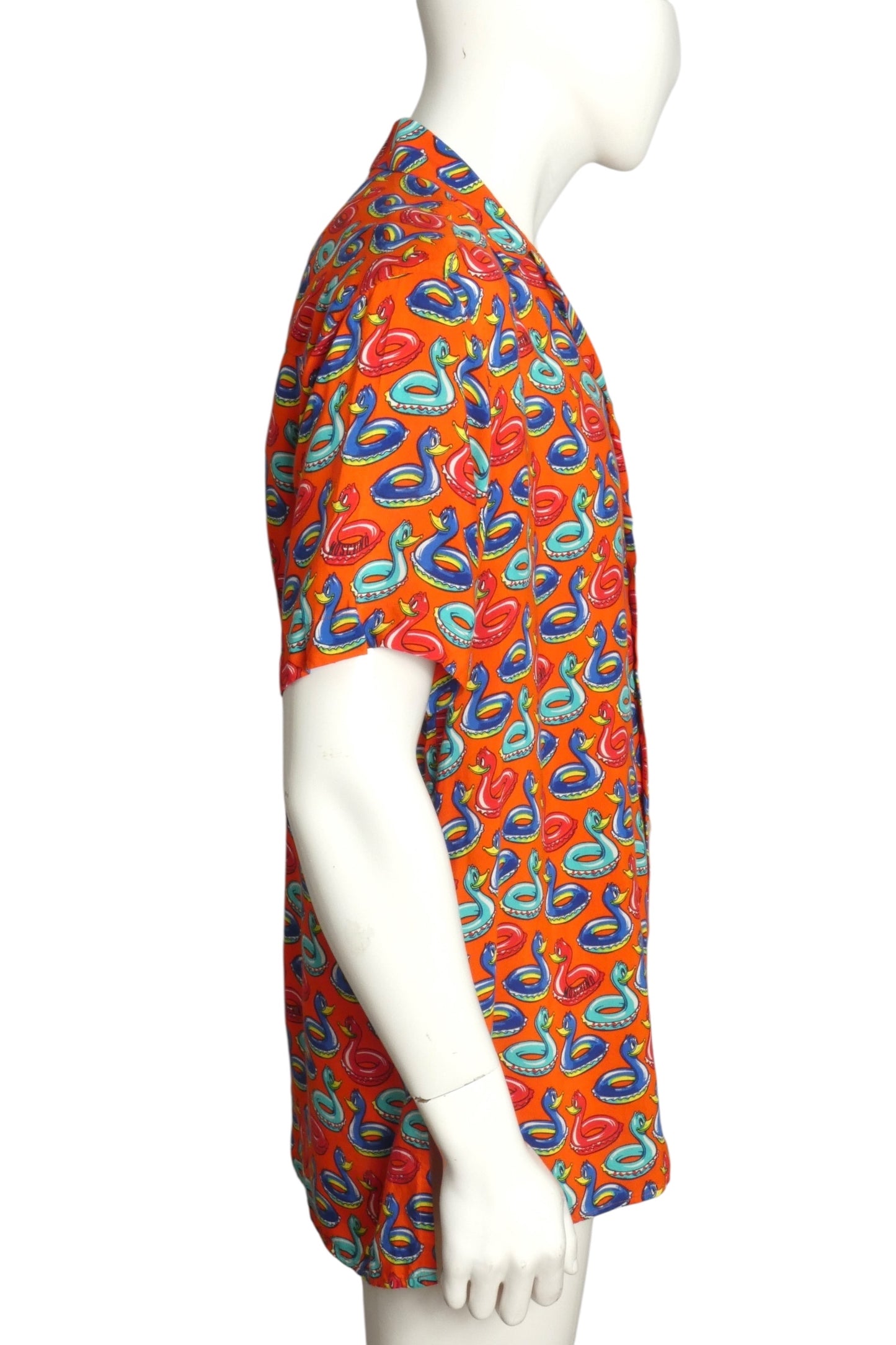MOSCHINO- 1990s Pool Float S/S Camp Shirt, Size Large