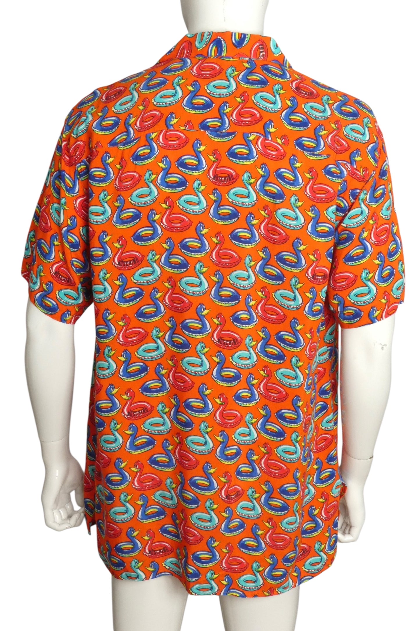 MOSCHINO- 1990s Pool Float S/S Camp Shirt, Size Large