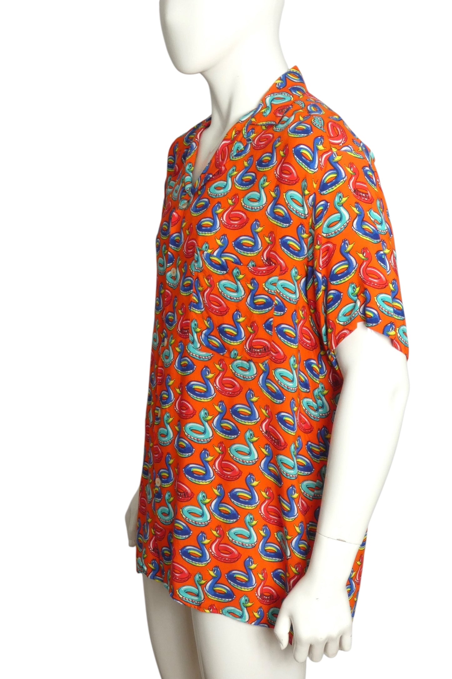 MOSCHINO- 1990s Pool Float S/S Camp Shirt, Size Large