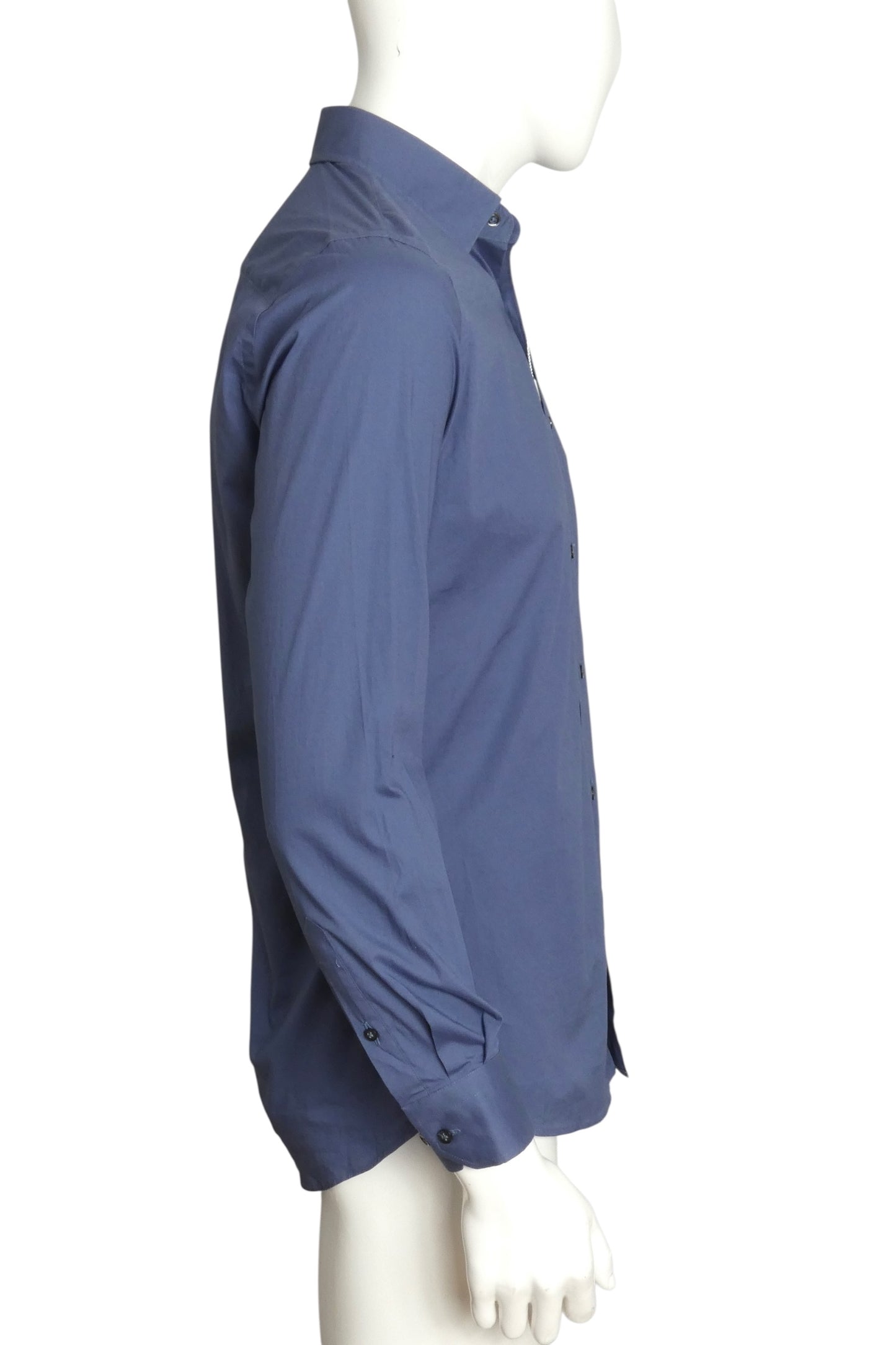 MOSCHINO- NWT Blue Twill L/S Shirt, Size Medium