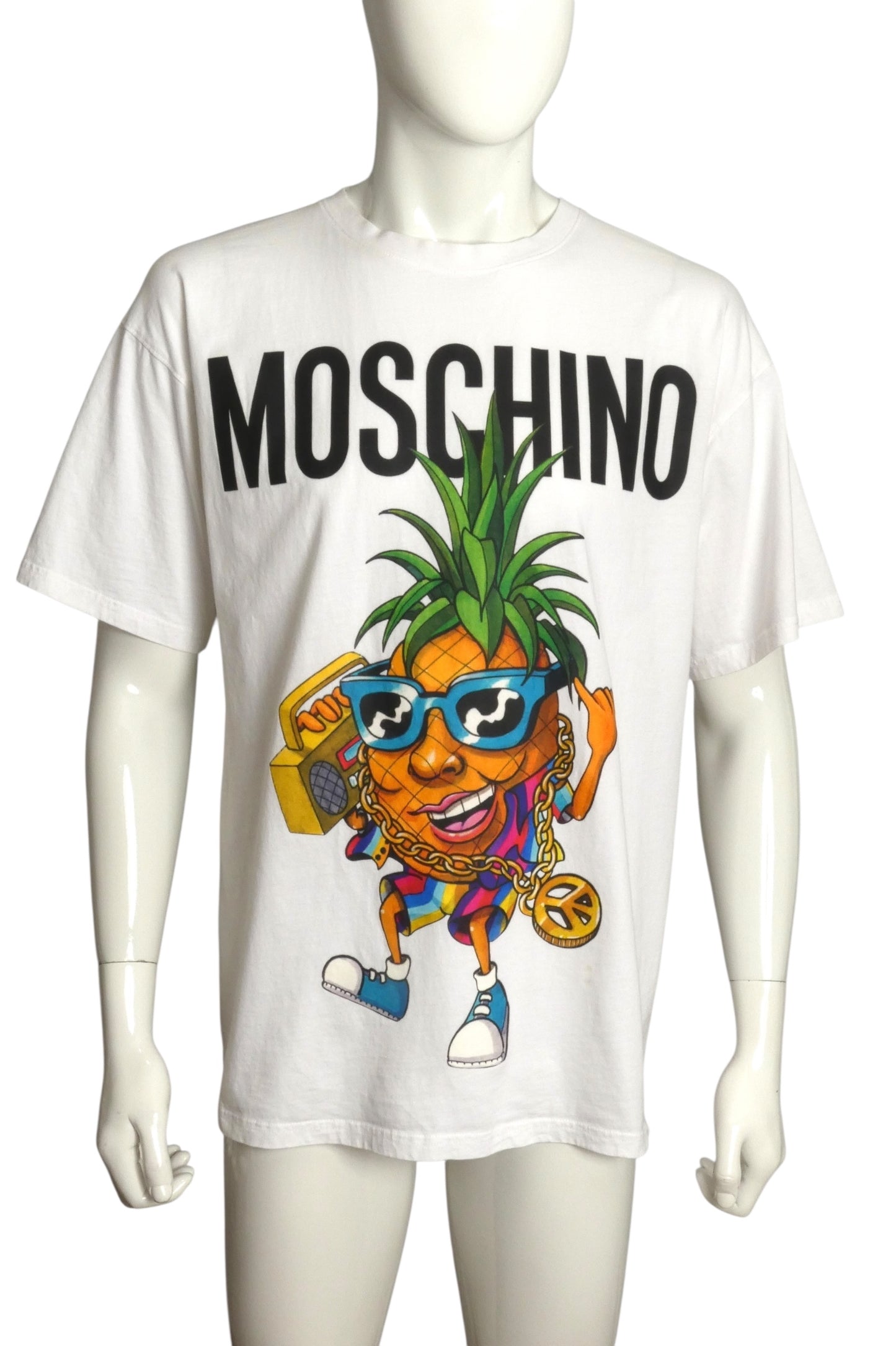 MOSCHINO FOR RIACHUELO 2021 Pineapple Graphic T-Shirt, Size Medium