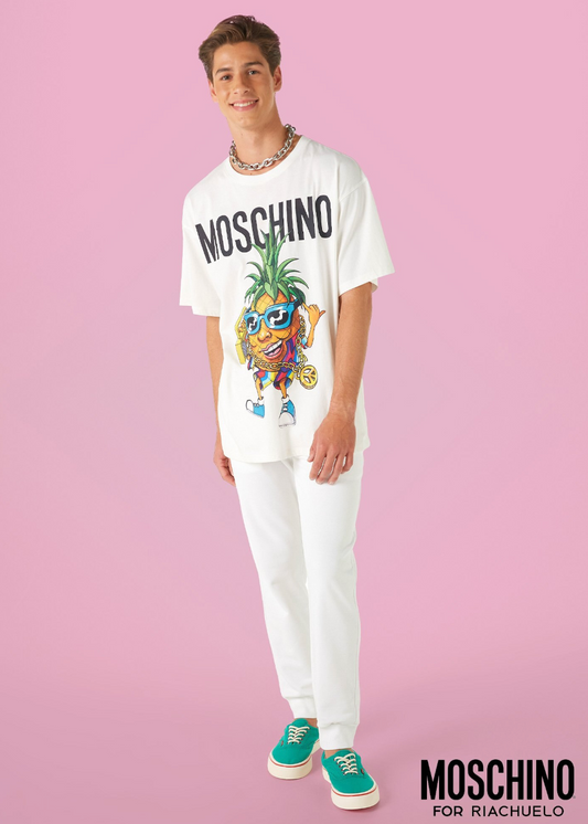 MOSCHINO FOR RIACHUELO 2021 Pineapple Graphic T-Shirt, Size Medium