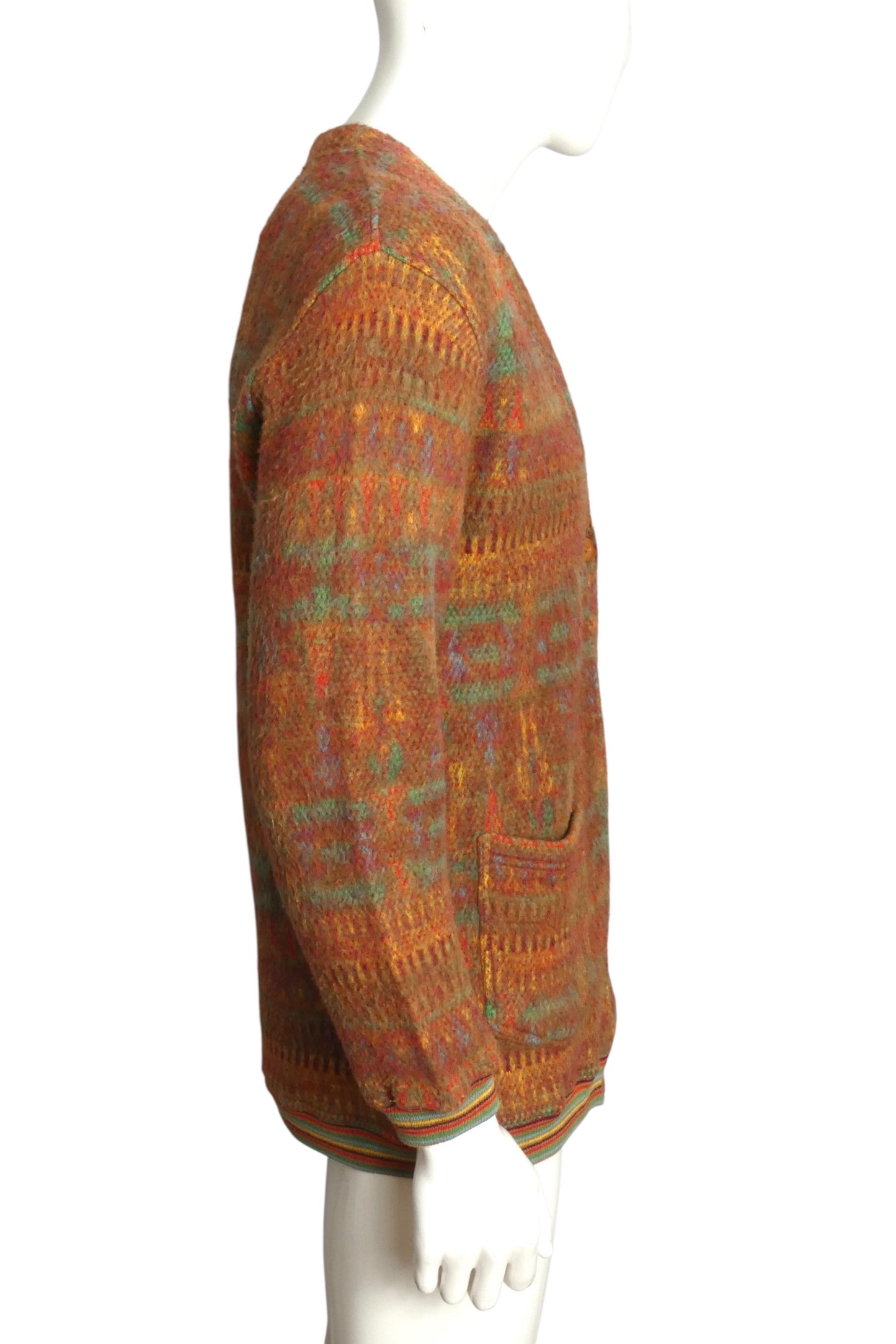 MOSCHINO JEANS- 1990s Multi Color Wool Cardigan, Size Small