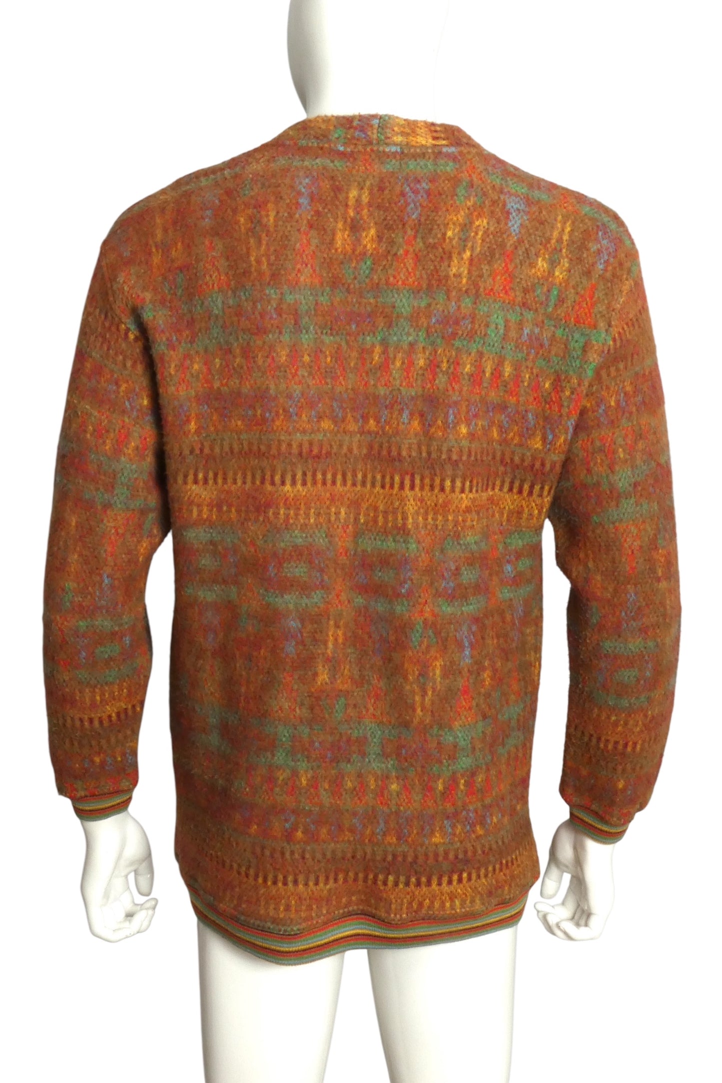 MOSCHINO JEANS- 1990s Multi Color Wool Cardigan, Size Small