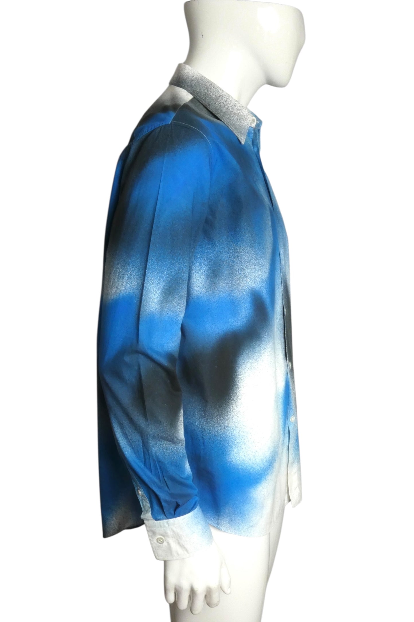 ALEXANDER MCQUEEN- 2022 L/S Spray Paint Cotton Shirt, Size Large