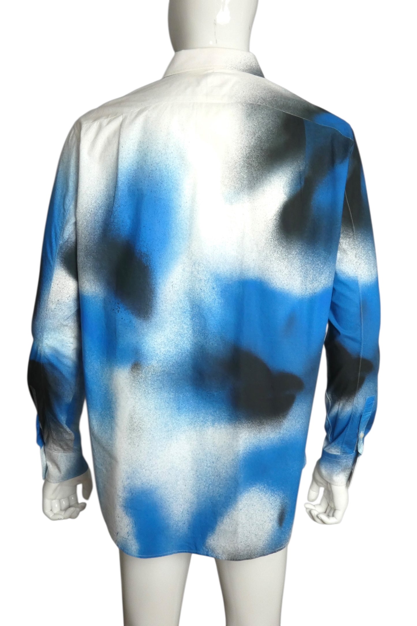 ALEXANDER MCQUEEN- 2022 L/S Spray Paint Cotton Shirt, Size Large