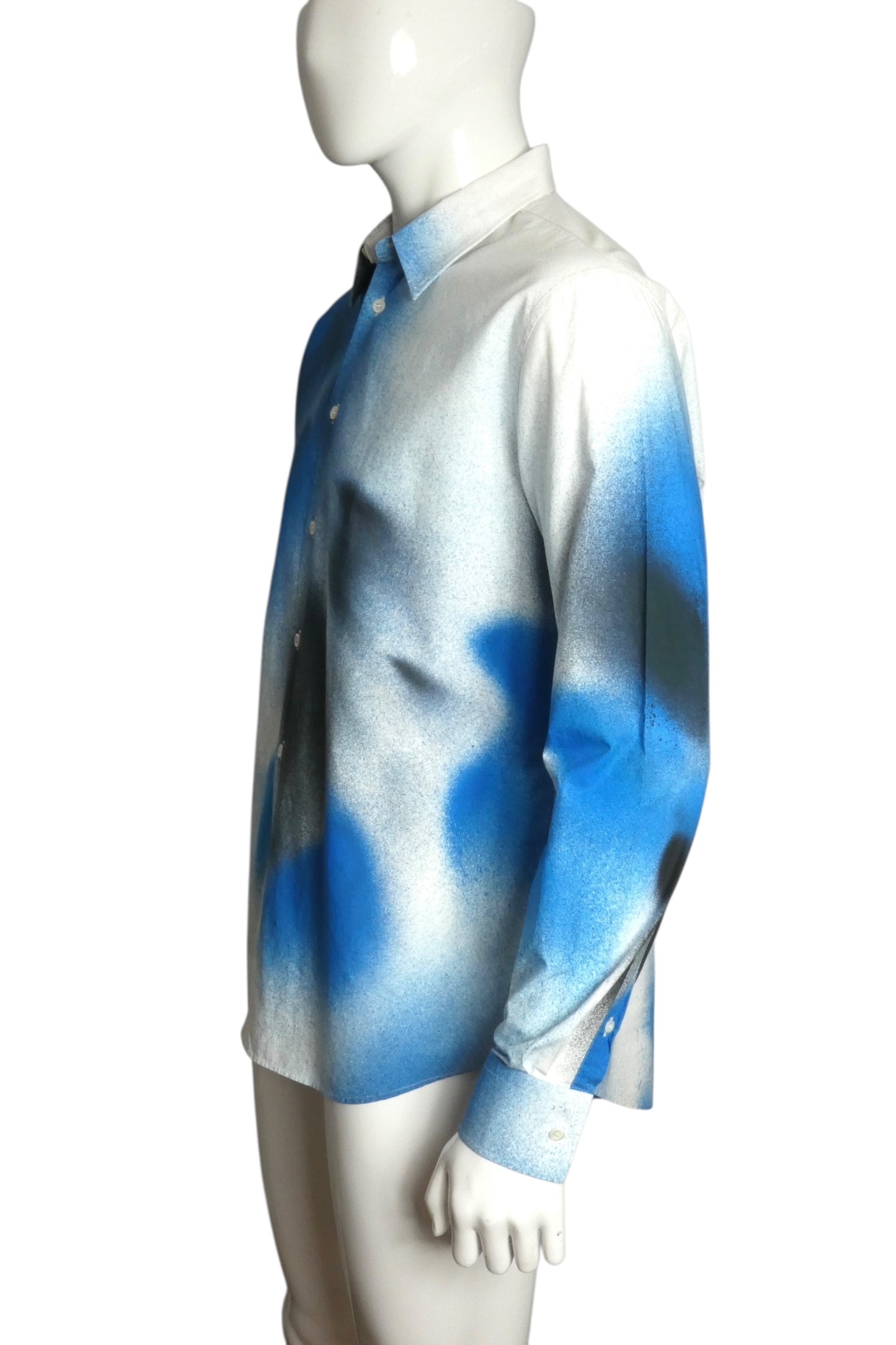 ALEXANDER MCQUEEN- 2022 L/S Spray Paint Cotton Shirt, Size Large