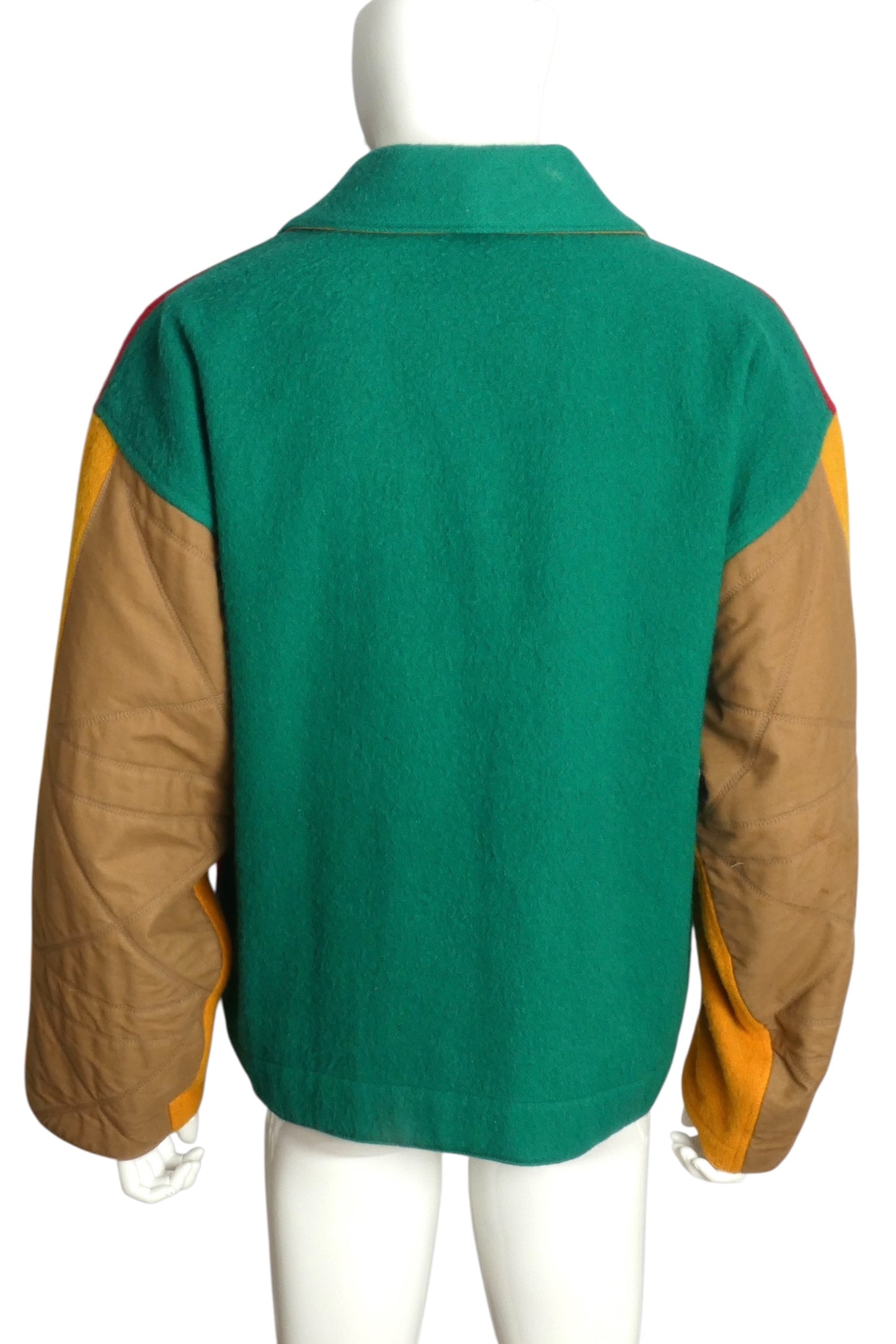 JEAN CHARLES DE CASTELBAJAC- 1980s Wool Colorblock Jacket, Size XL