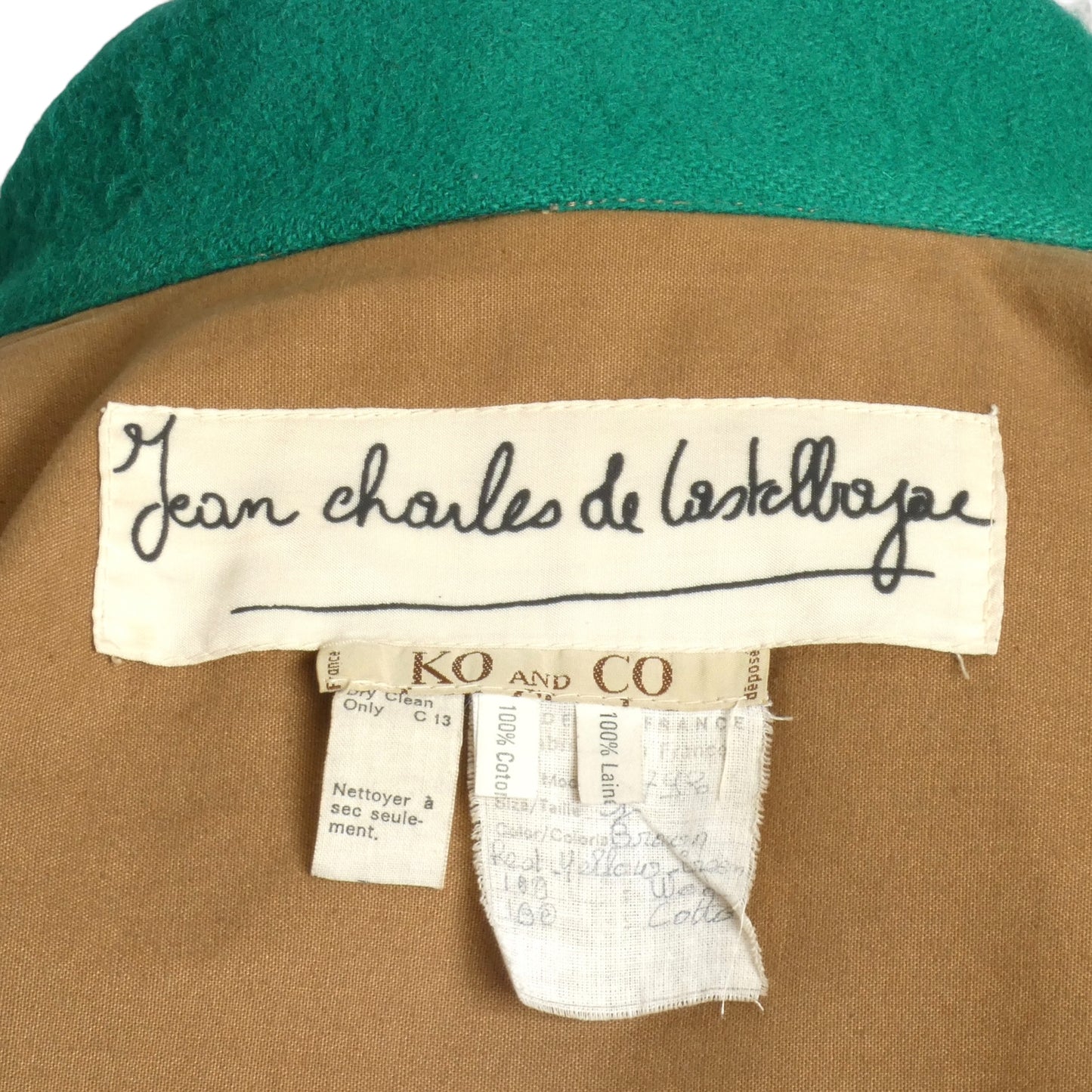 JEAN CHARLES DE CASTELBAJAC- 1980s Wool Colorblock Jacket, Size XL