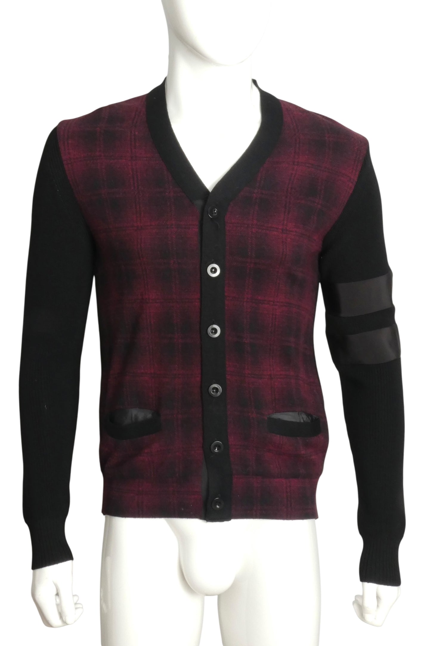 SACAI- Plaid Cotton Cardigan Sweater, Size Large