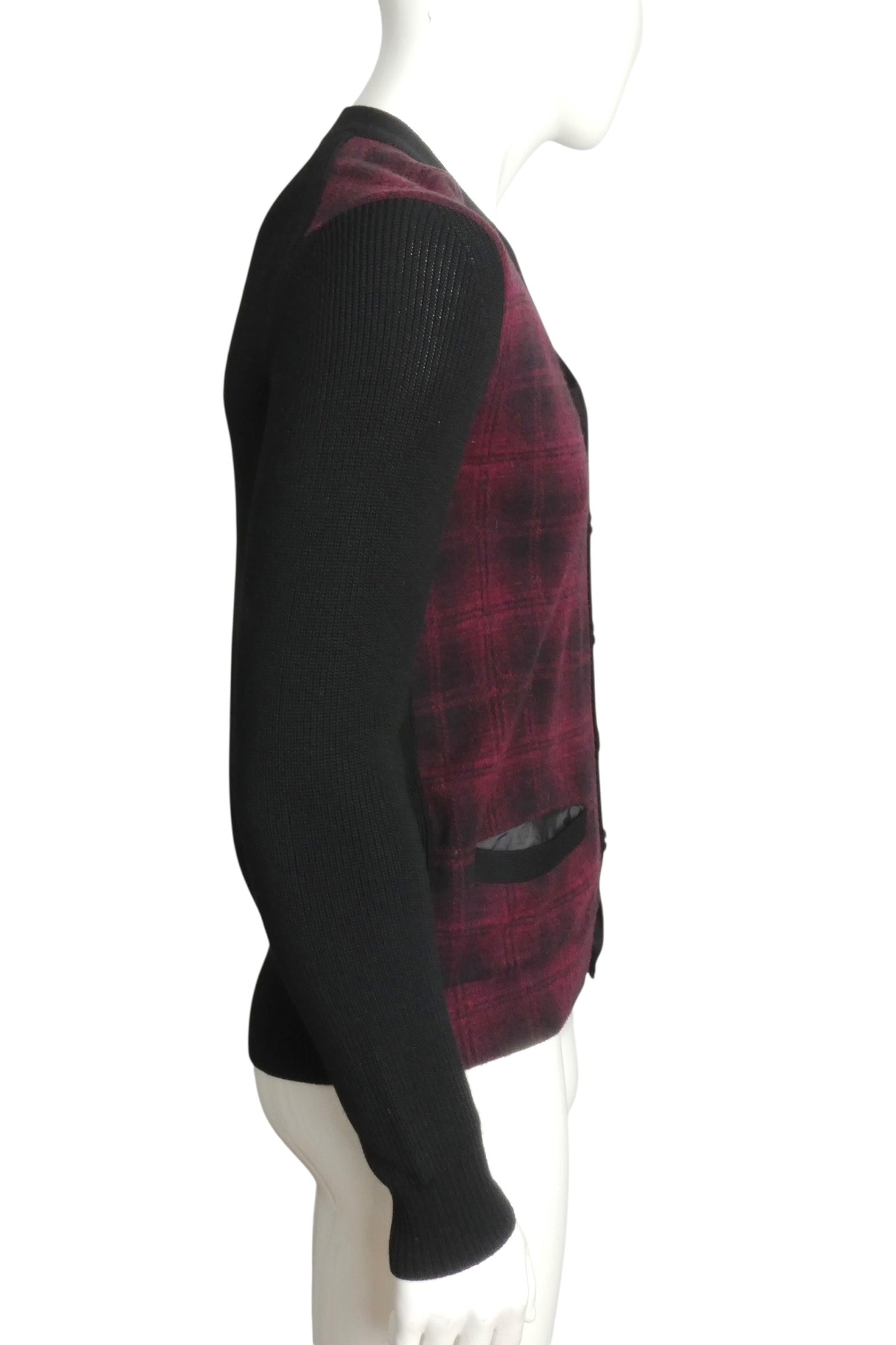 SACAI- Plaid Cotton Cardigan Sweater, Size Large