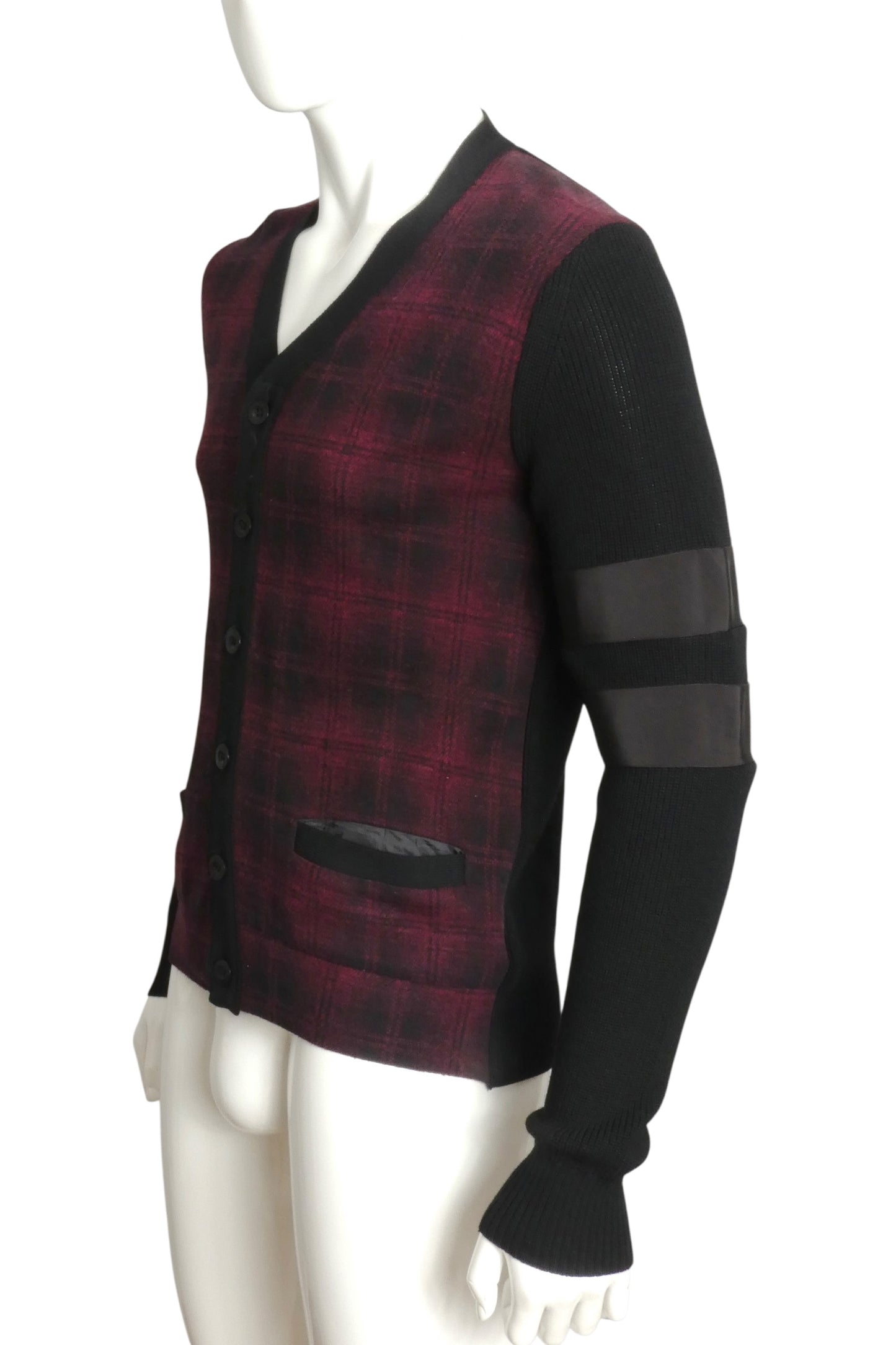 SACAI- Plaid Cotton Cardigan Sweater, Size Large