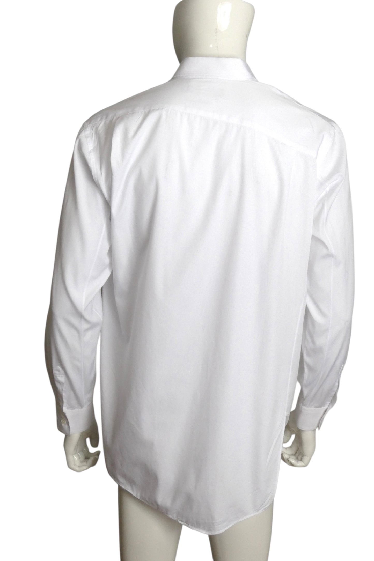 LACOSTE X COMME DES GARCONS- 2023 White Asymmetrical Shirt, Size Large