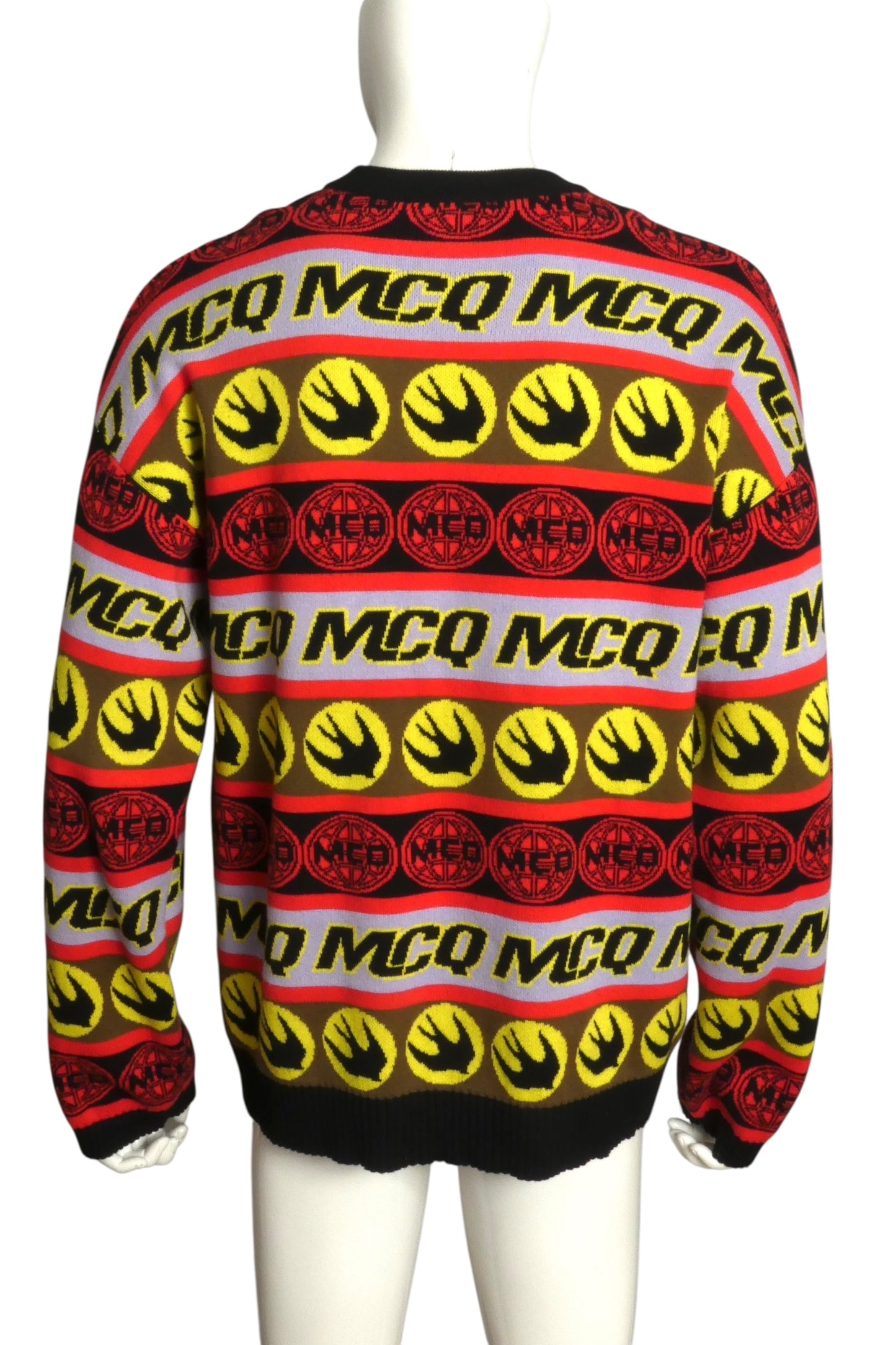 MCQ- 2019 Graphic Print Cotton Sweater, Size Large