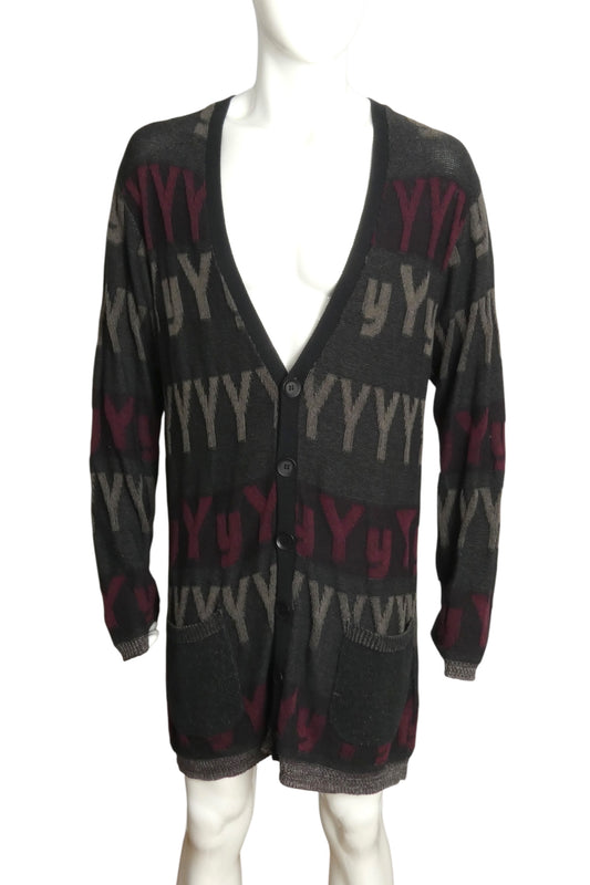 YOHJI YAMAMOTO- 2014 Multi Color Oversized Long Cardigan, Size Medium