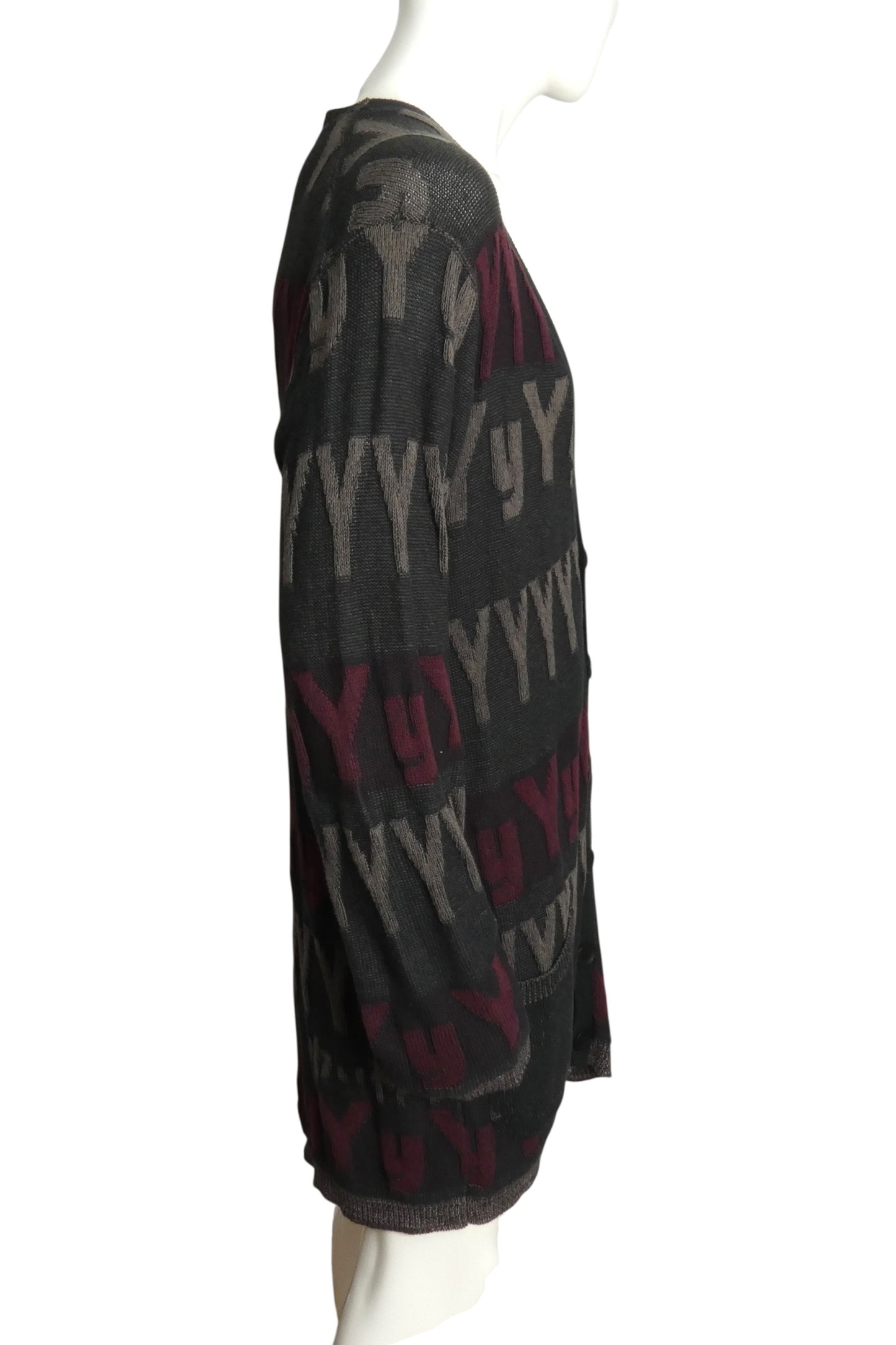 YOHJI YAMAMOTO- 2014 Multi Color Oversized Long Cardigan, Size Medium