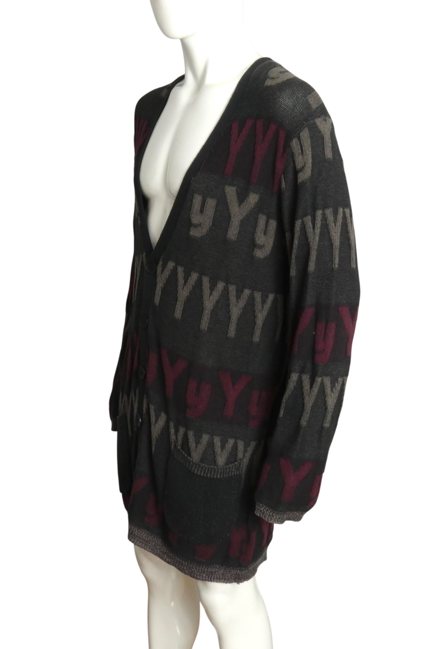 YOHJI YAMAMOTO- 2014 Multi Color Oversized Long Cardigan, Size Medium