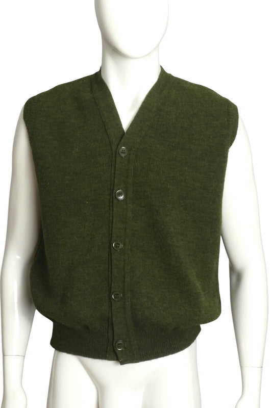 COMME DES GARCONS- 2021 Green Cardigan Vest, Size Large