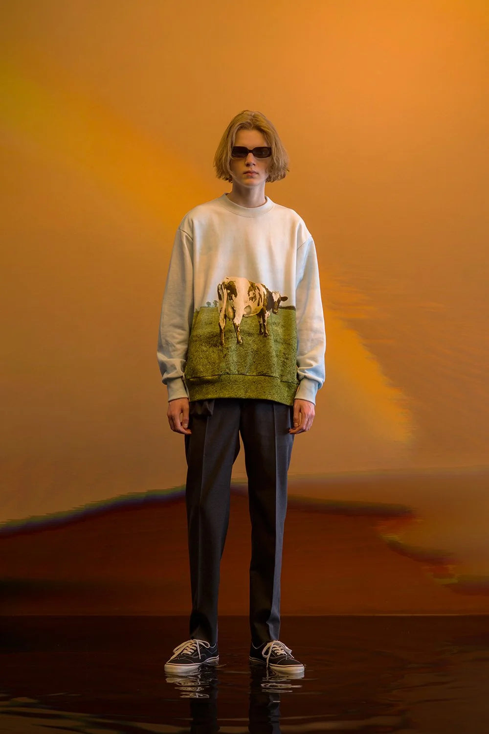 UNDERCOVER- 2023 Cow Print Cotton Sweatshirt, Size Medium
