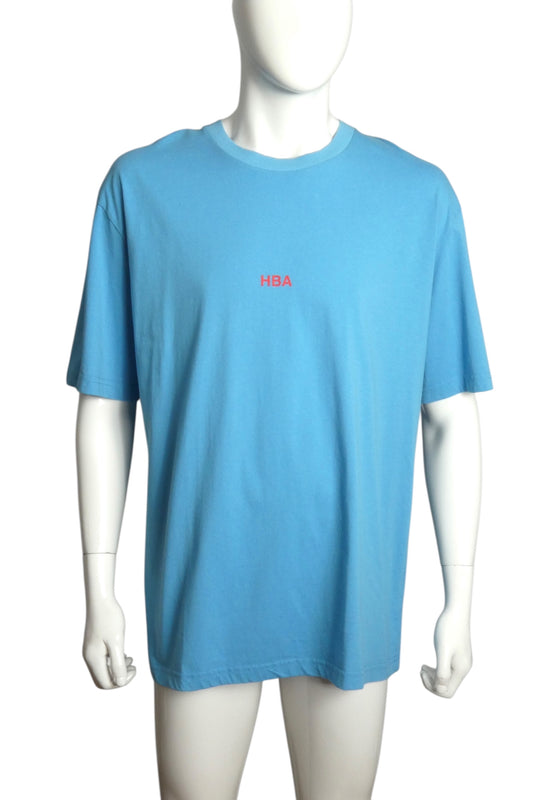 HOOD BY AIR- Blue Graphic Print T-Shirt, Size Large