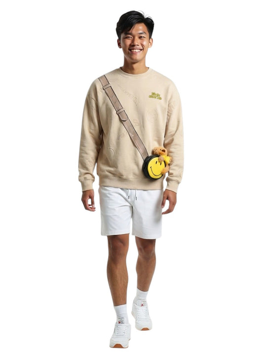 Cross Body Teddy Sweatshirt, Size Medium