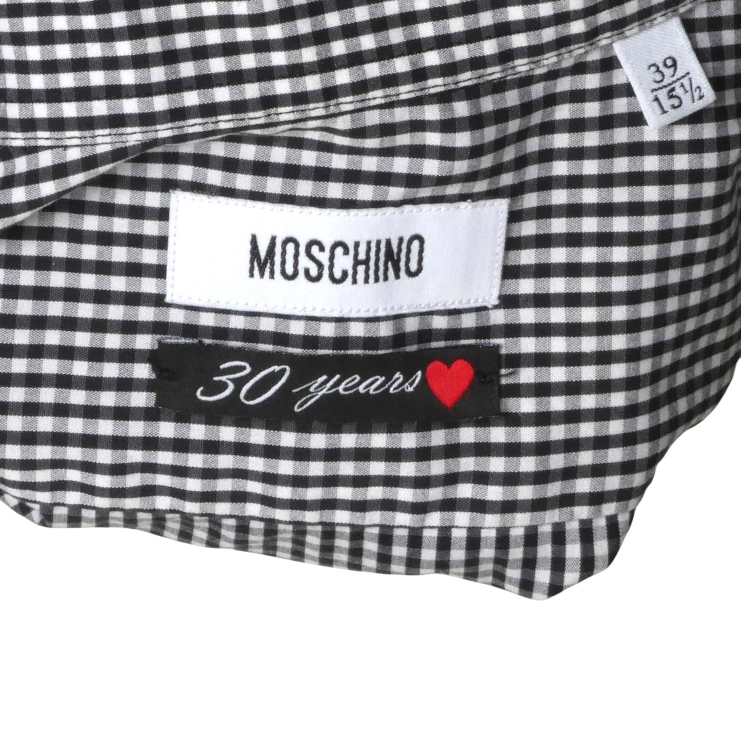 MOSCHINO- 30th Anniversary Gingham S/S Shirt, Size Medium