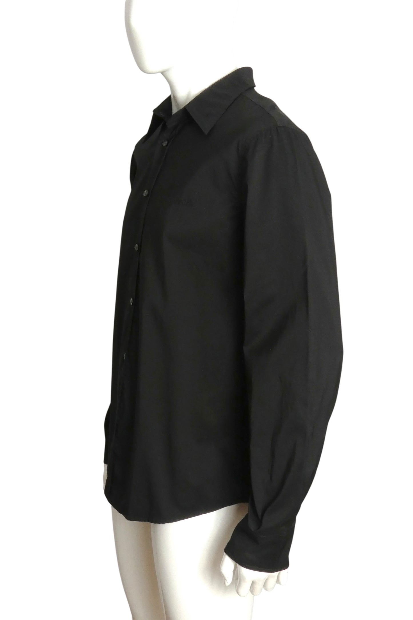 MOSCHINO JEANS- 1990s Black Cotton "Plumbers" Shirt, Size XL