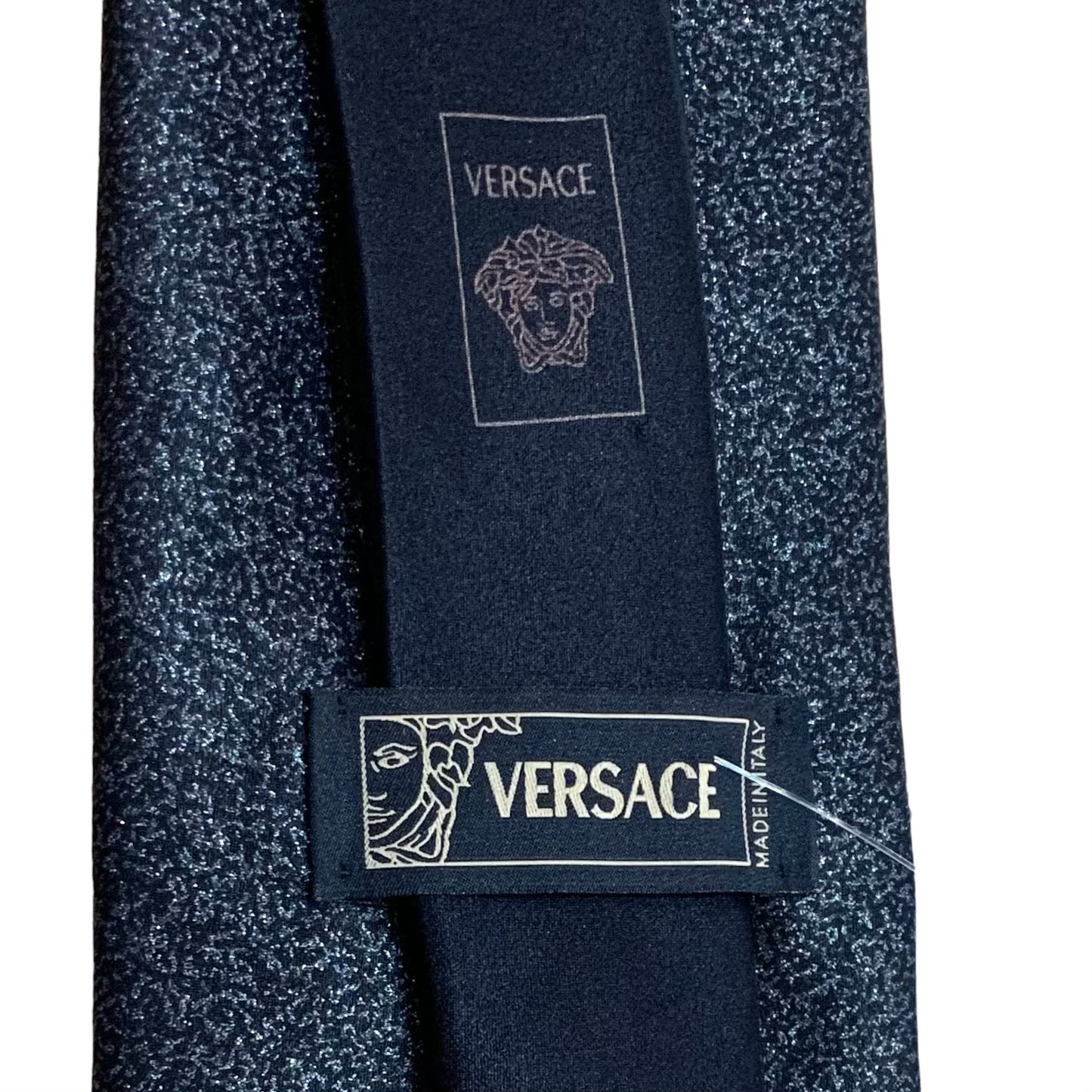 VERSACE- Black Silk Jacquard Tie