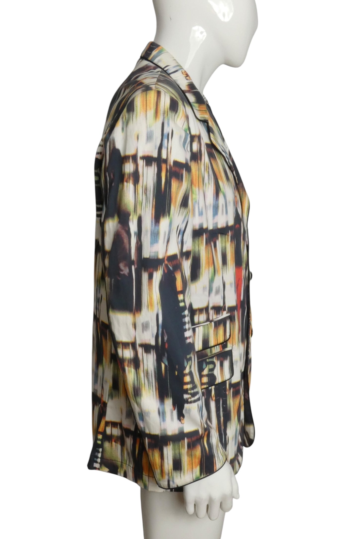 MOSCHINO JEANS- NWT Multi Color Printed Cotton Blazer, Size 2XL